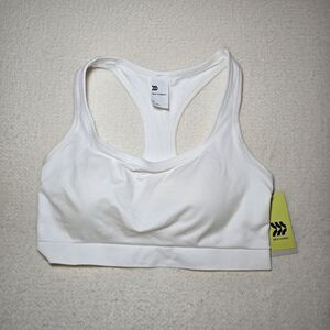NWT All In Motion Womens White Padded Sports Bra Racerback XXL